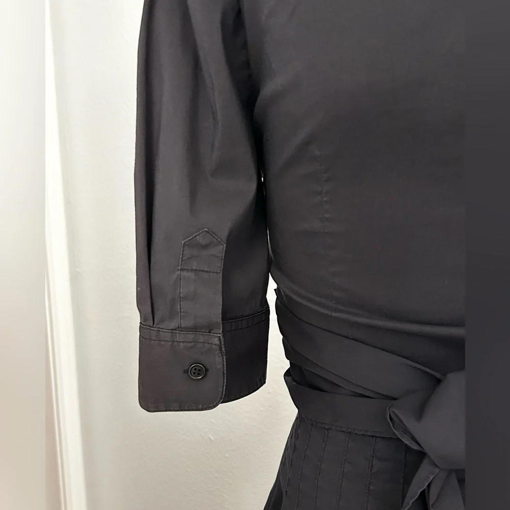 BCBG MaxAzria Collared Faux Wrap Shirt Dress sz 0 - Picture 6 of 16